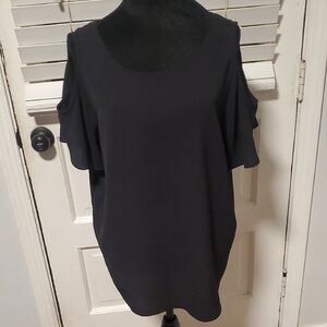 Elegant Black Cold Shoulder Top by C&E